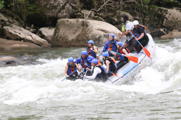 Group white water rafting