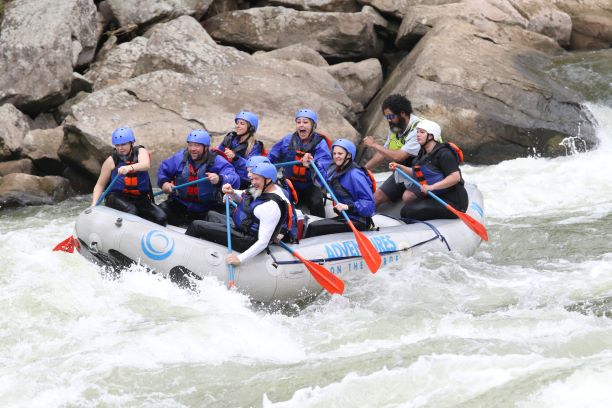 Group white water rafting