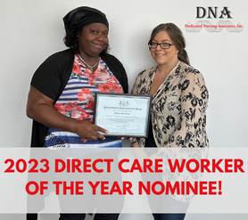 Eulena (Direct Care Worker of the Year Nominee) and Jennifer (Western PA Homecare Division Manager)